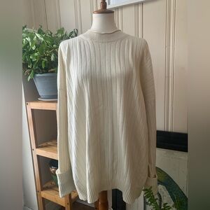 BANANA REPUBLIC RIBBED OVERSIZED LUX SWEATER CREAM XL - XXL